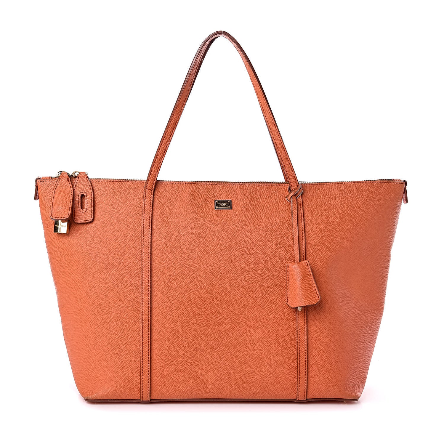 Textured Calfskin Miss Escape Tote Orange