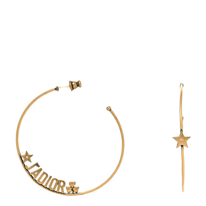 Christian Dior Metal J'Adior Hoop Earrings Aged Gold 1 of 4