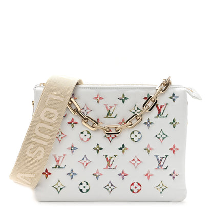 Louis Vuitton Lambskin Embossed Monogram LV Garden Coussin PM Cream 1 of 11