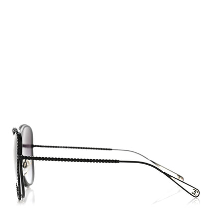 Chanel Crystal Aviator Sunglasses 71108 Black 2 of 9