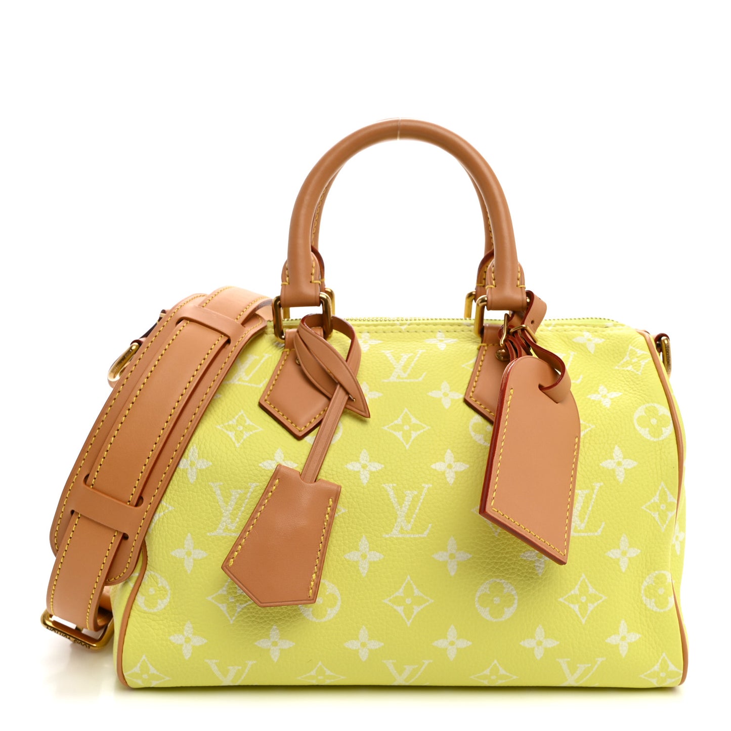 Calfskin Monogram Speedy P9 Bandouliere 25 Lemonade Yellow