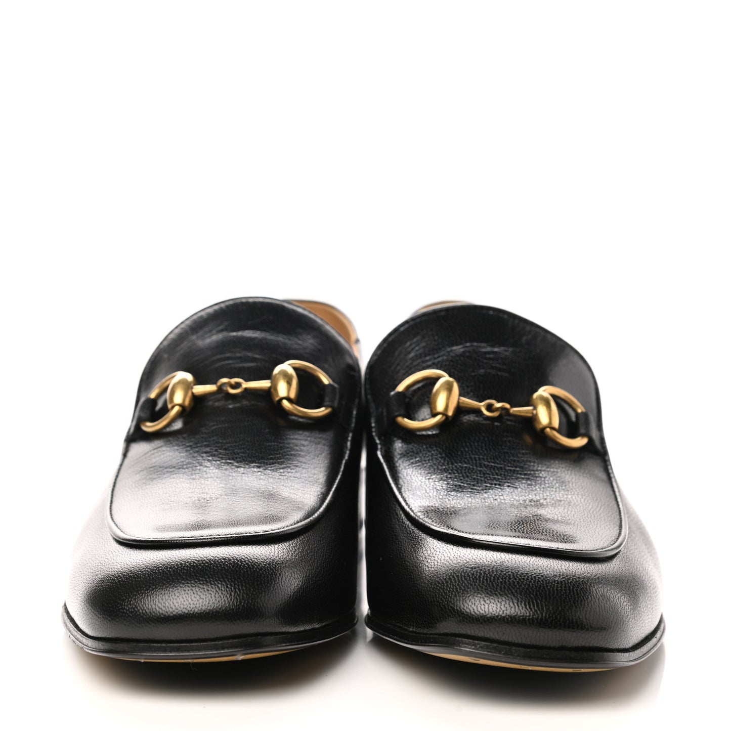 Goatskin Womens Horsebit Mid-Heel Loafers 38.5 Black