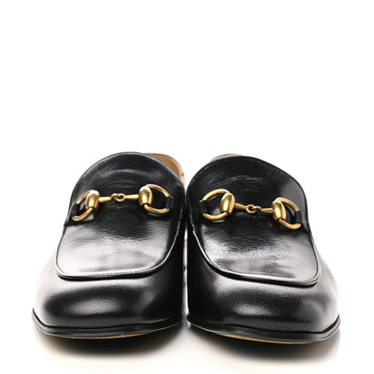 Gucci Goatskin Womens Horsebit Mid-Heel Loafers 38.5 Black 2 of 9