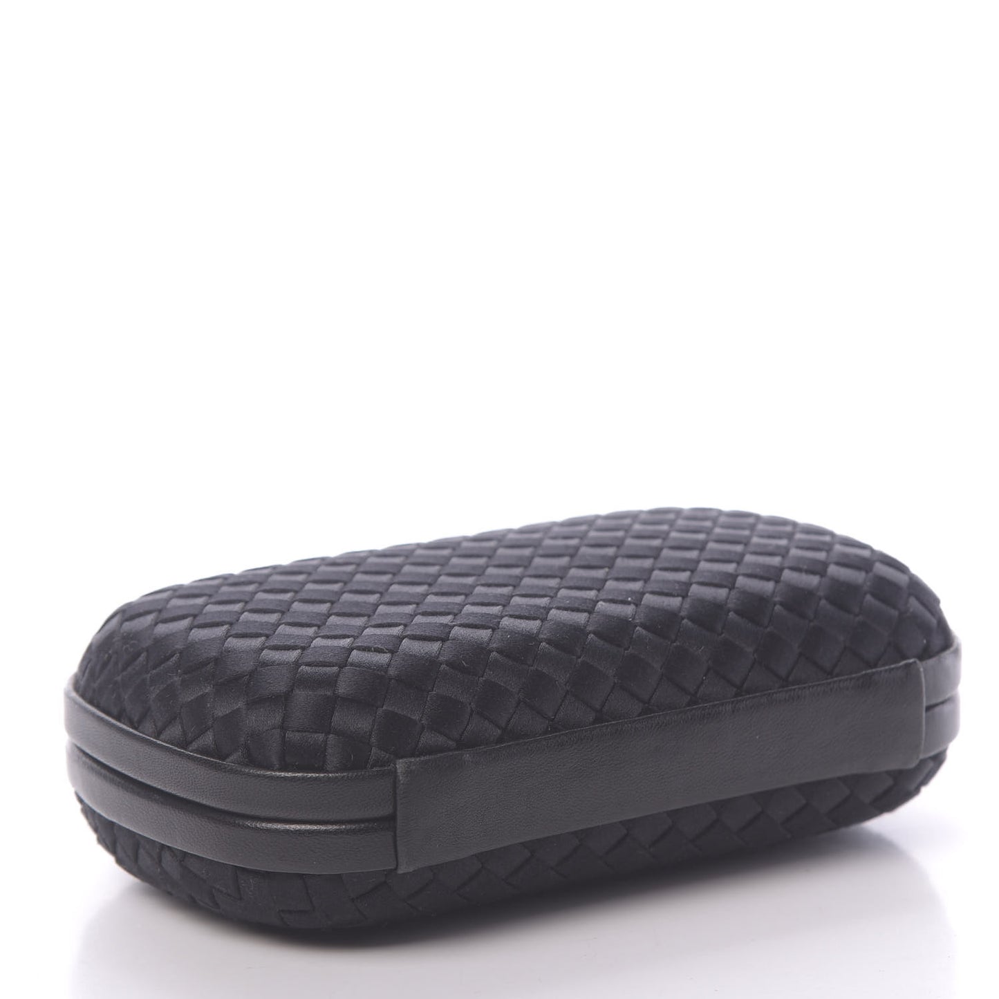 Satin Intreccio Impero Knot Clutch Black