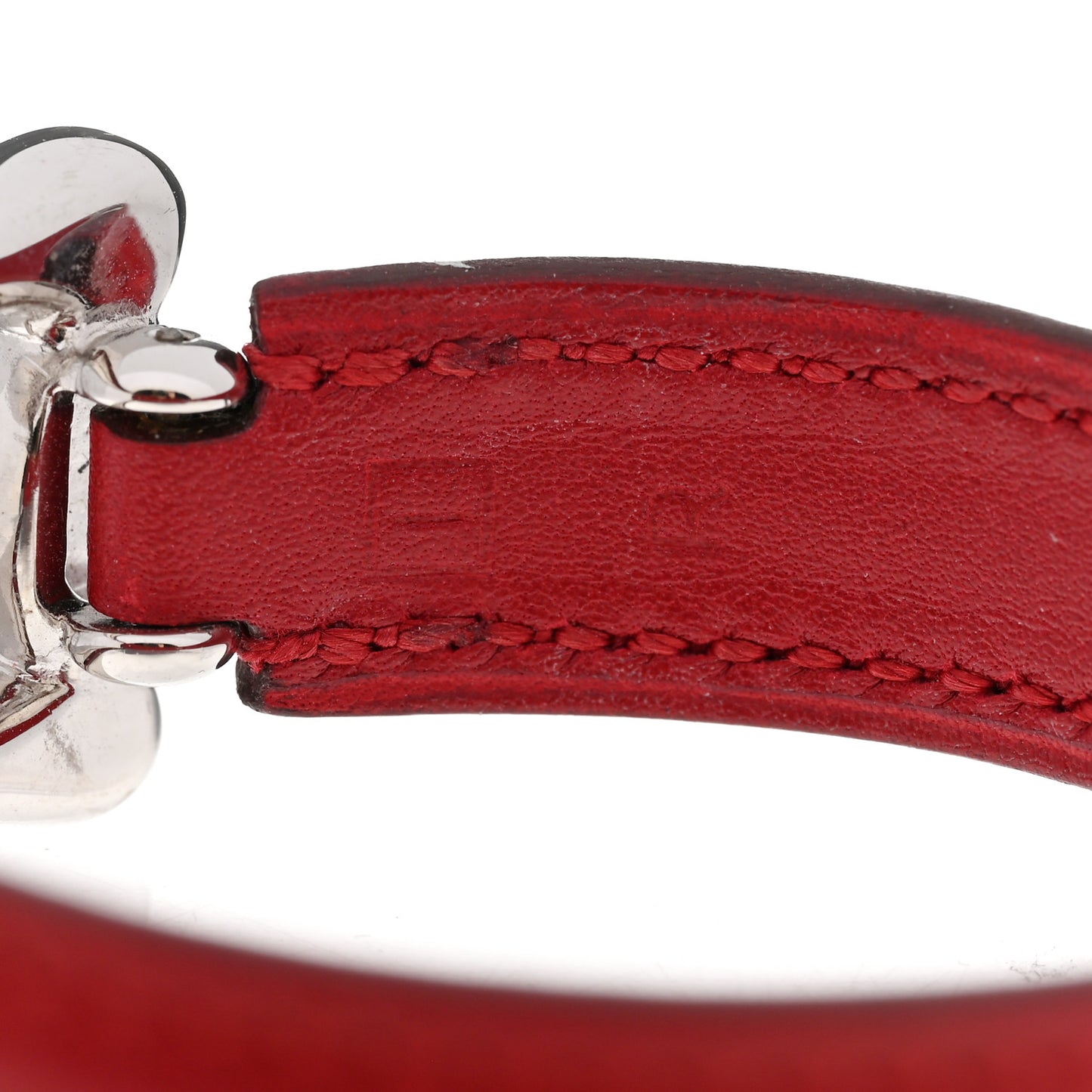 Calfskin Hook Bracelet S Red