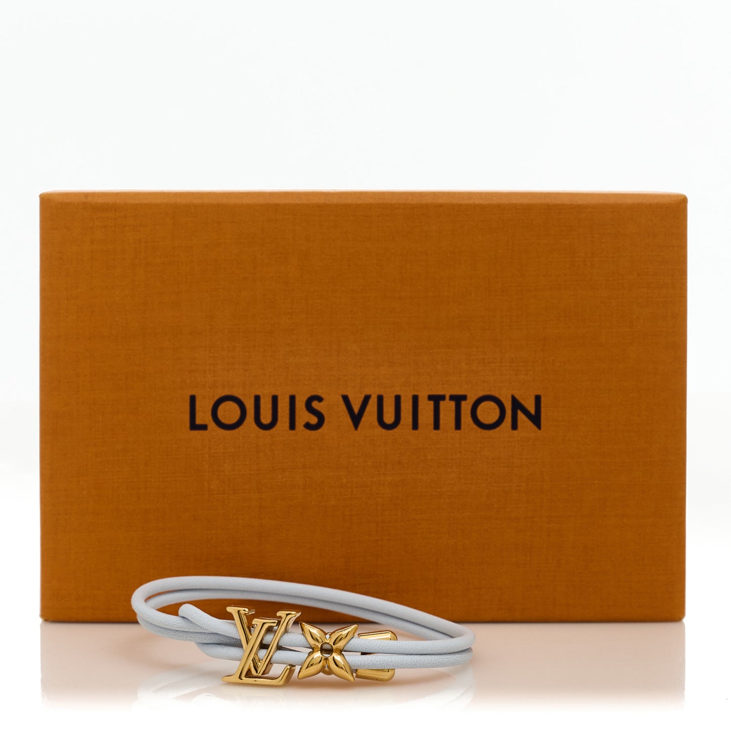 Calfskin LV Bloom Bracelet Light Blue