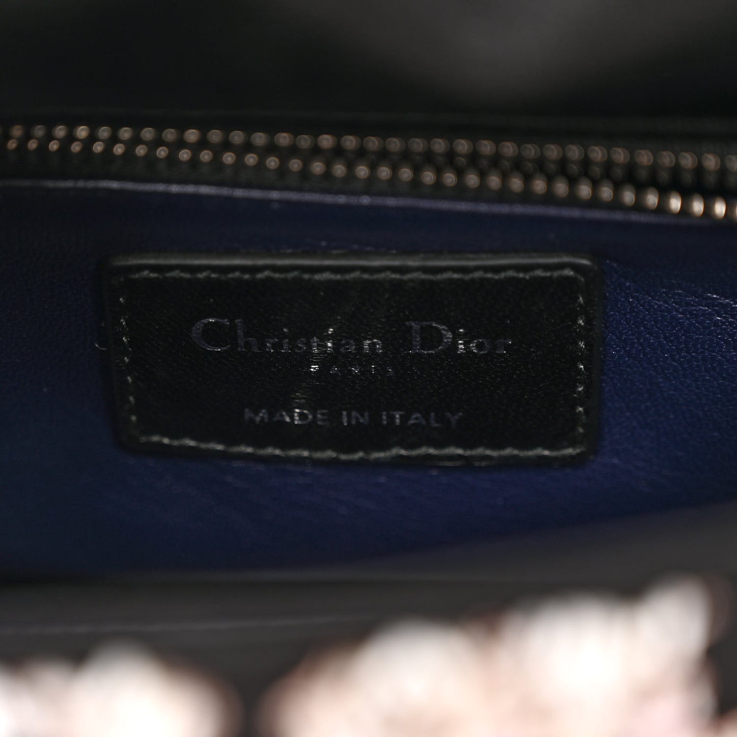 Satin Beaded Embroidered Mini Lady Dior Black White