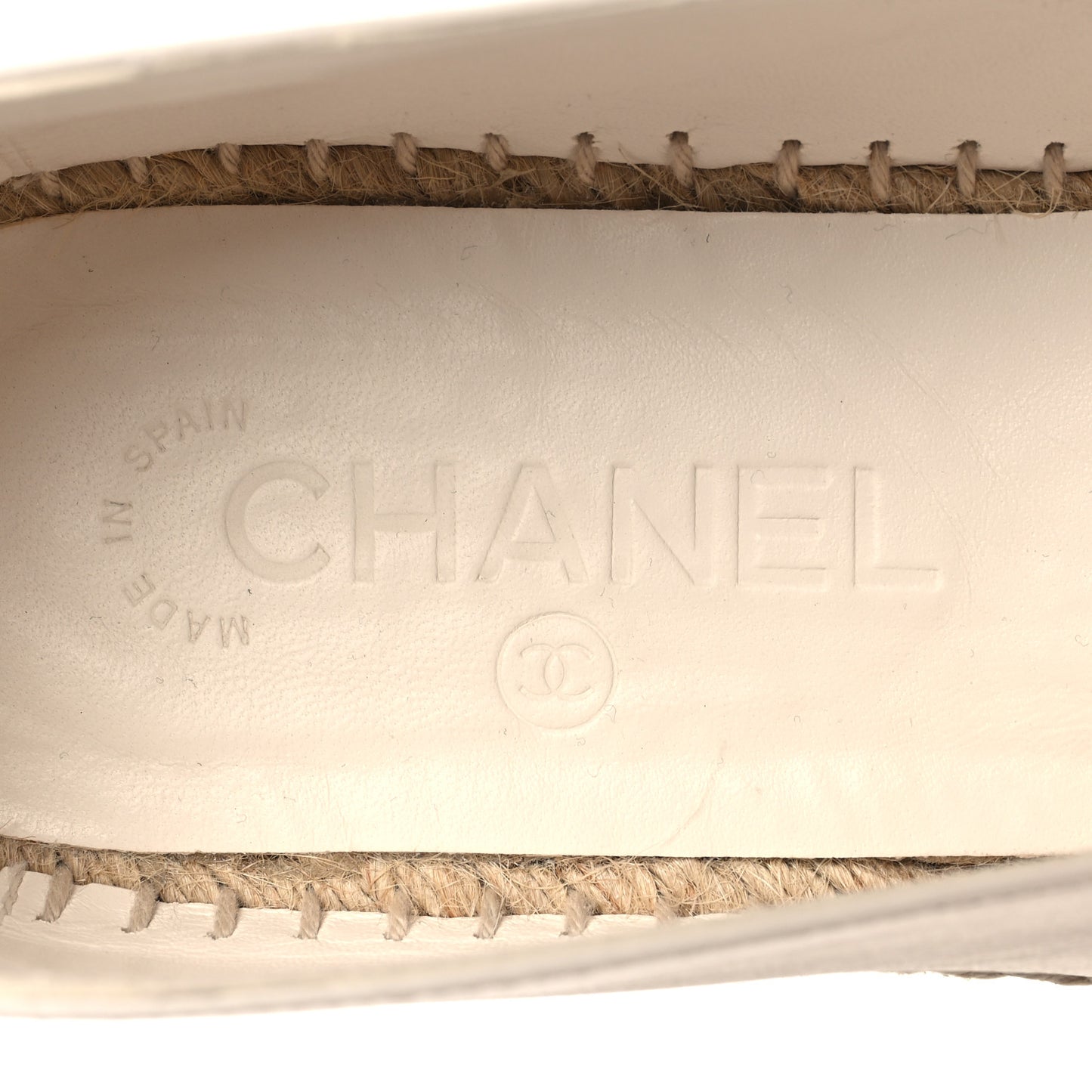 Lambskin CC Espadrilles 40 White Black