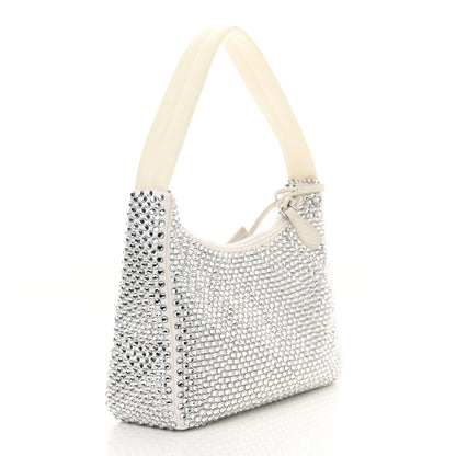 Prada Satin Crystal Mini Re-Edition 2000 Bag White 3 of 11