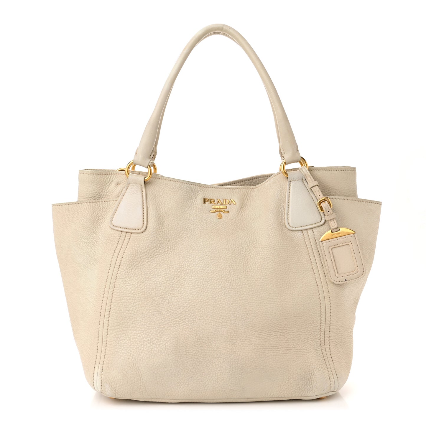 Vitello Daino Side Pocket Tote Talco