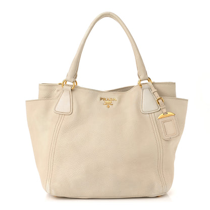 Prada Vitello Daino Side Pocket Tote Talco 1 of 21