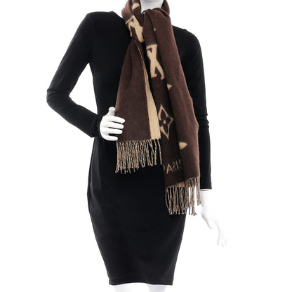 Louis Vuitton Cashmere Monogram Reykjavik Scarf Brown 2 of 6