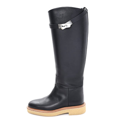 Hermes Calfskin Honey Boots 35 Black 1 of 9