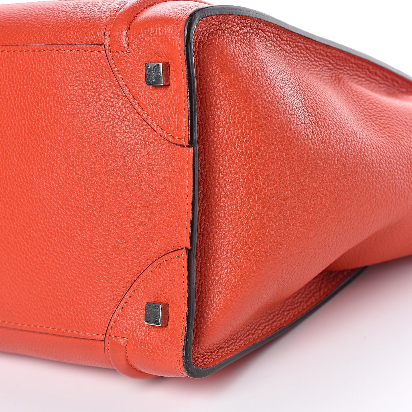 Drummed Calfskin Mini Luggage Coquelicot