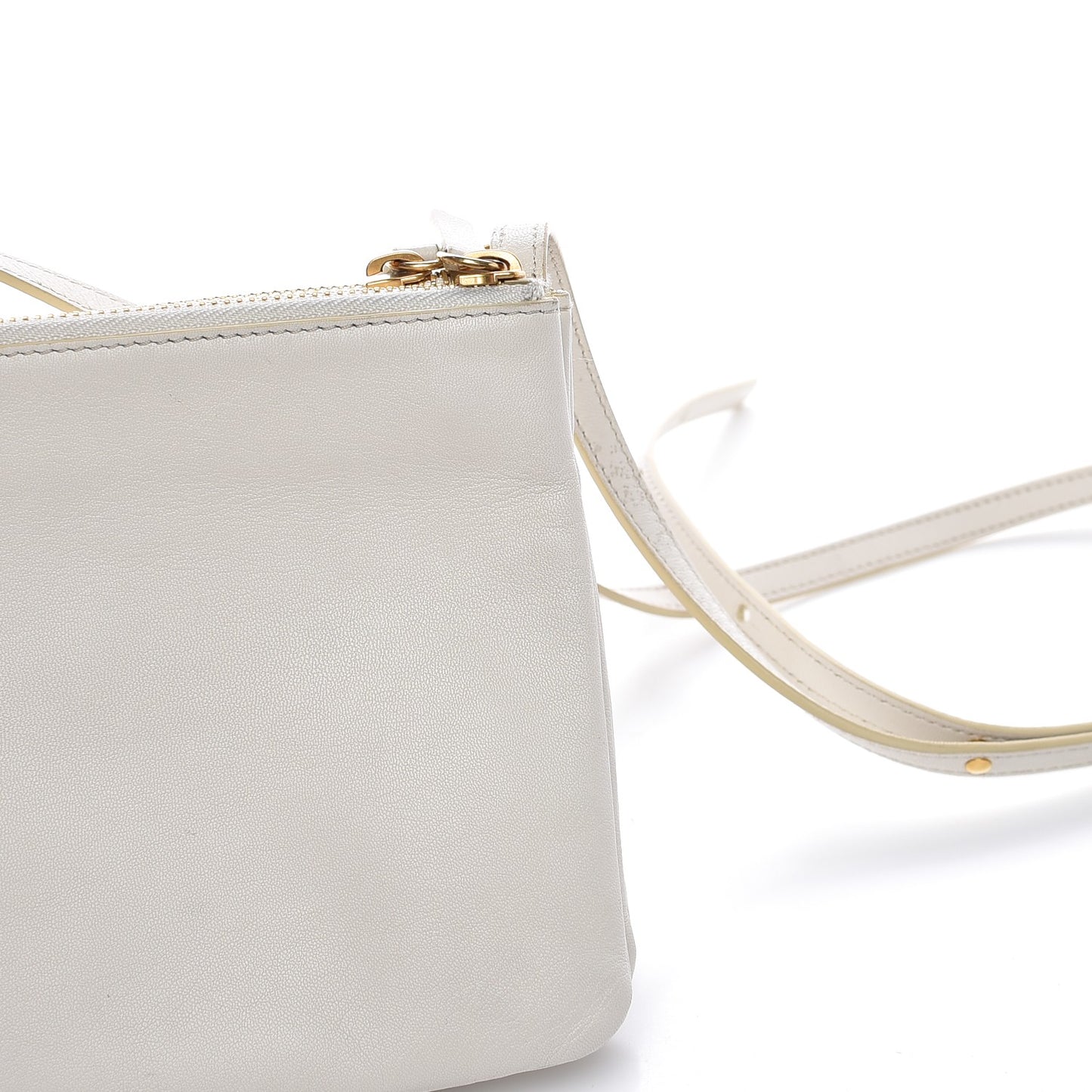 Lambskin Small Trio Crossbody Bag White