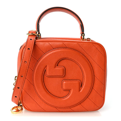 Gucci Sakai Be Green Calfskin Diagonal Stitched Blondie Top Handle Bag Orange 1 of 11