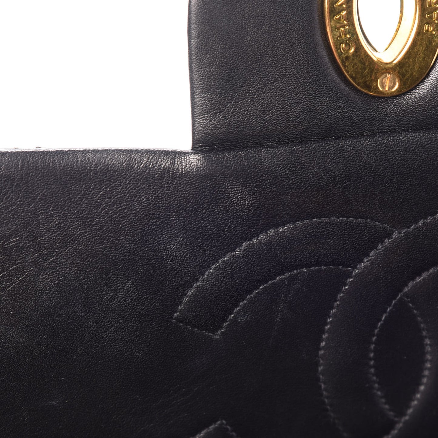 Lambskin Quilted XL Jumbo Single Flap Black