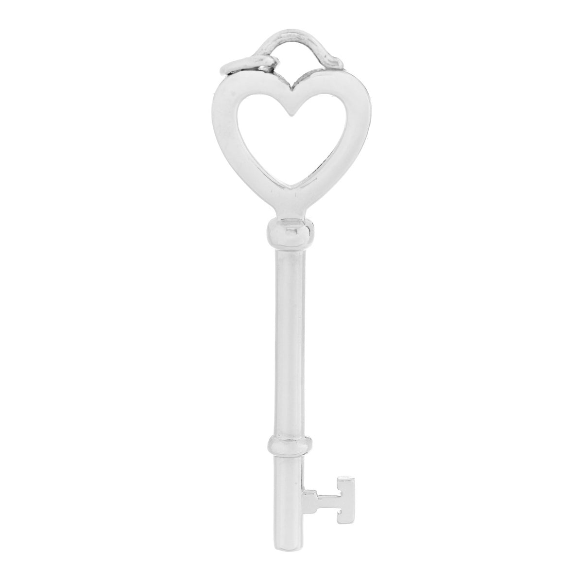 Sterling Silver Large Heart Key Pendant