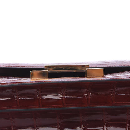 Hermes Shiny Niloticus Crocodile Lizard Marquette Constance 24 Rouge H 13 of 22
