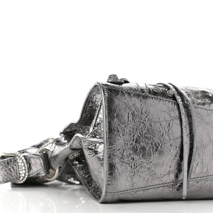 Balenciaga Agneau Arena Crystal Neo Cagole Handbag XS Silver 15 of 19
