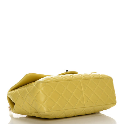 Chanel Lambskin Quilted Jumbo Single Flap Yellow 4 of 12