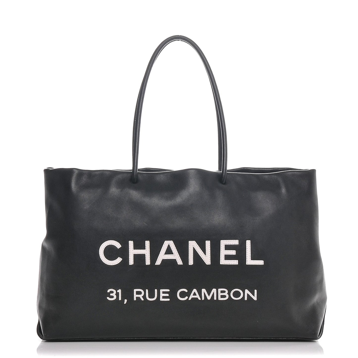 Calfskin Large Essential 31 Rue Cambon Tote Black