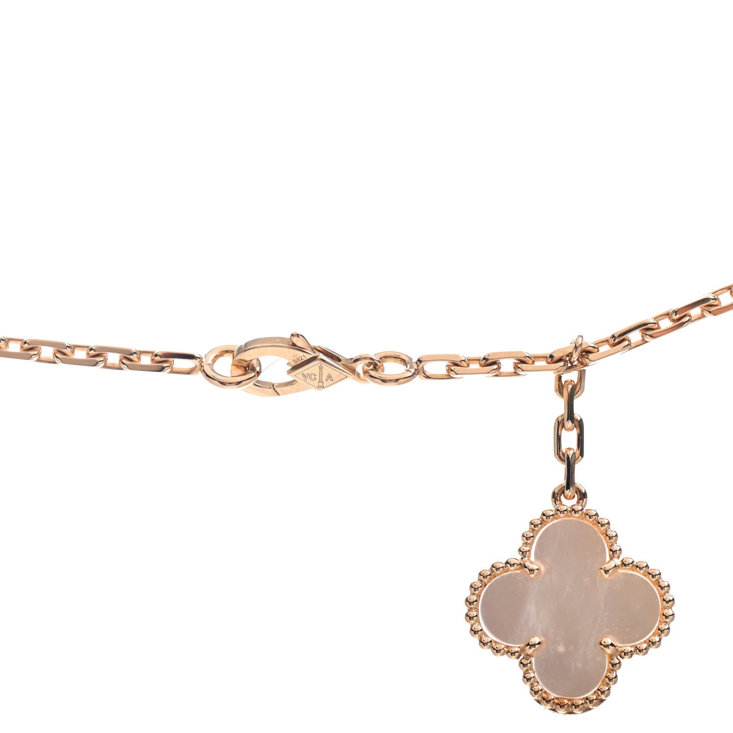 Van Cleef & Arpels 18K Yellow Gold Mother of Pearl Onyx 6 Motifs Magic Alhambra Necklace 3 of 4