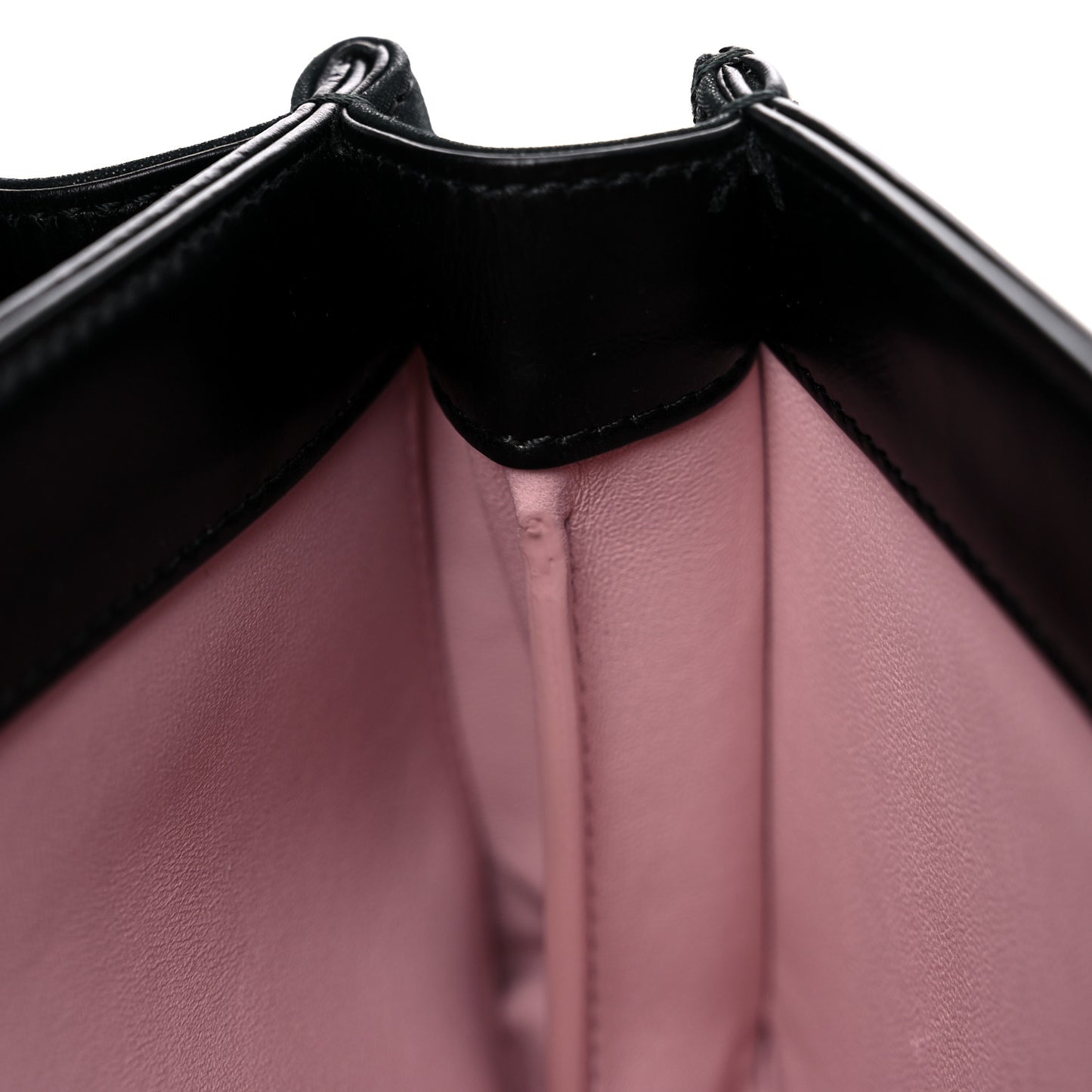 Iridescent Calfskin Quilted Small Straight Lined Flap Black