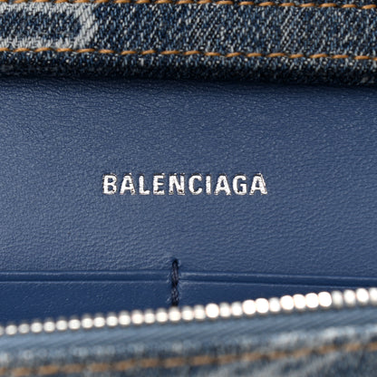 Balenciaga Denim BB Monogram Hourglass Chain Bag Blue 6 of 9