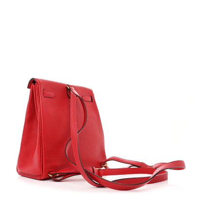 Hermes Taurillon Clemence Kelly Ado Backpack Rouge Casaque 3 of 10