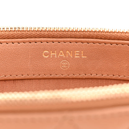 Chanel Lambskin Quilted Small Clutch With Chain Dark Beige 8 of 16