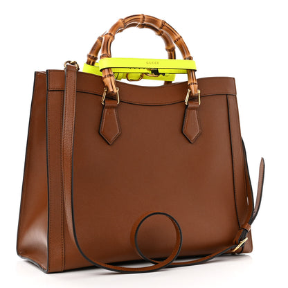 Gucci Wonka Grain Calfskin Medium Diana Tote Bag Cuir Yellow Fluo 4 of 11
