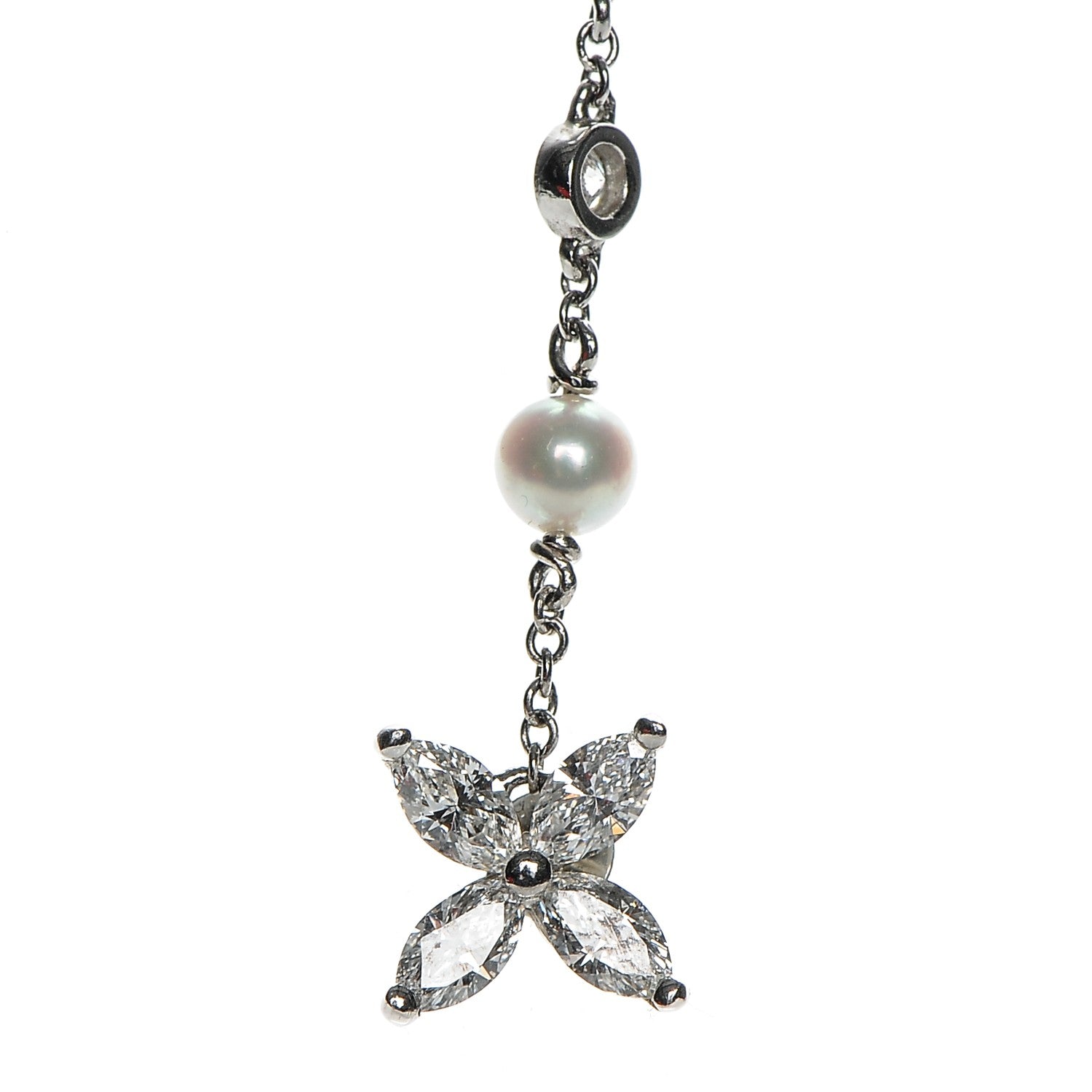 Tiffany Platinum Pearl Diamond Victoria Drop Necklace 3 of 6