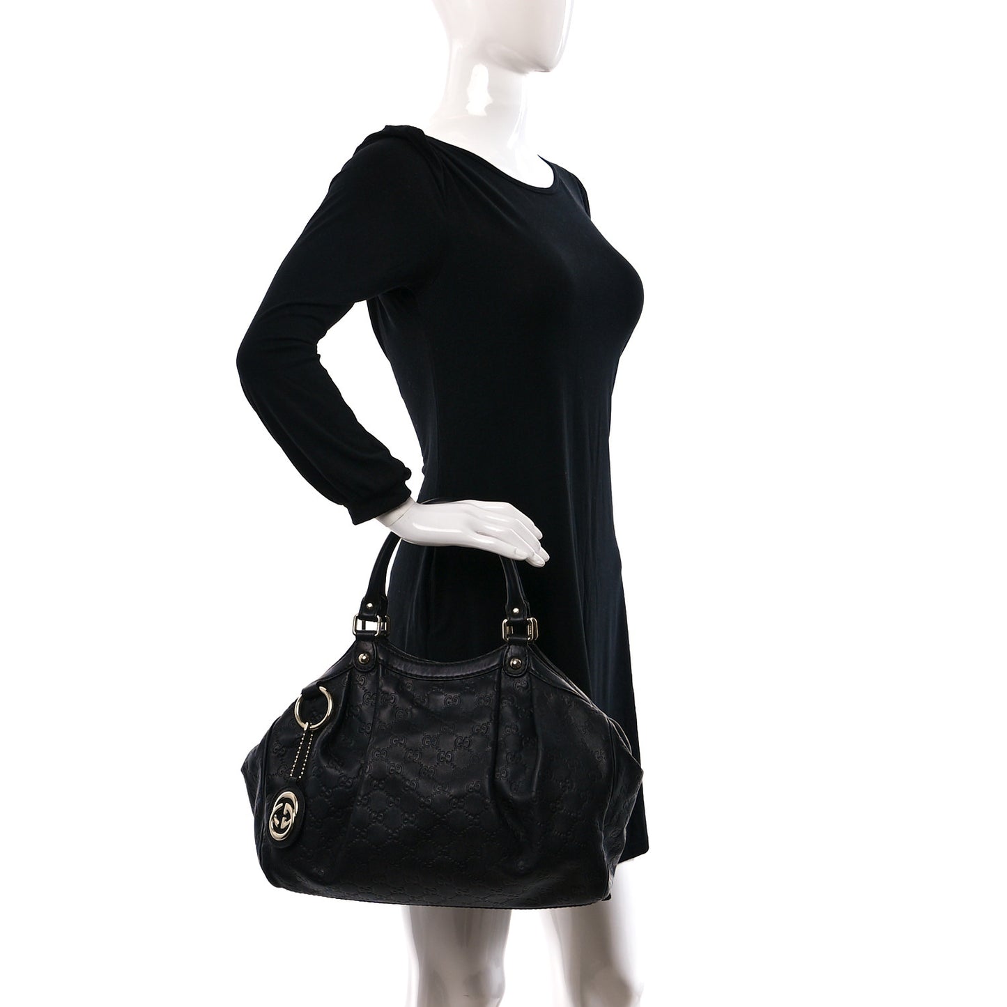 Guccissima Medium Sukey Tote Black