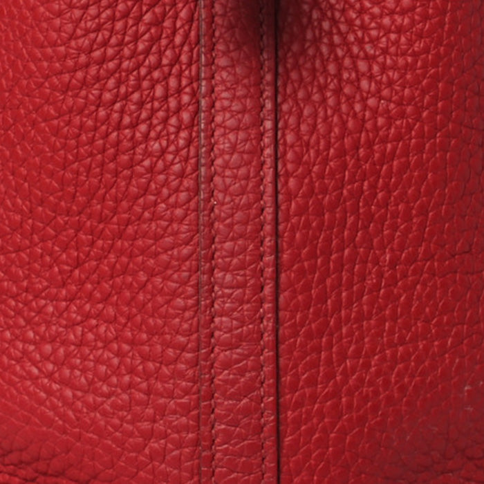 swatch of hermes rouge garance in taurillon clemence FASHIONPHILE