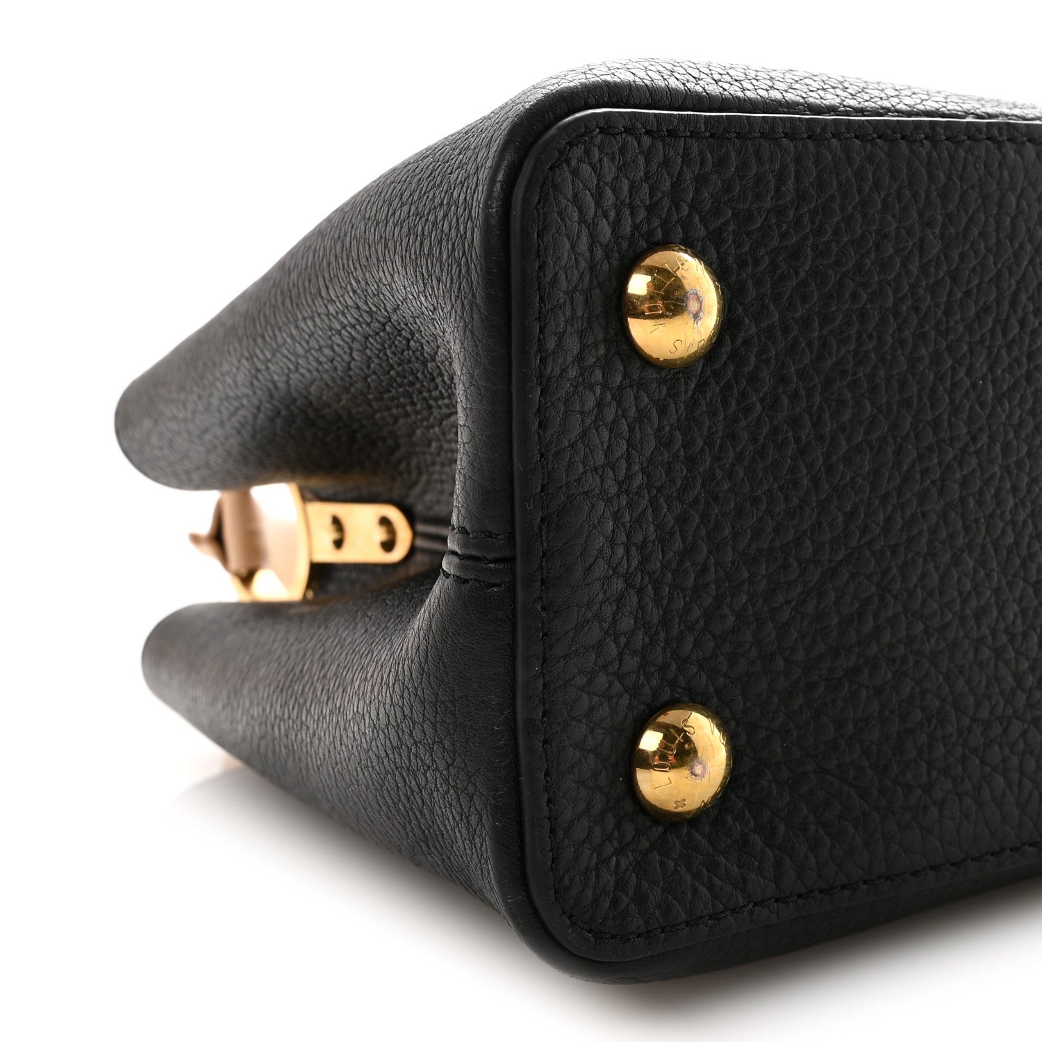 Louis Vuitton Taurillon Capucines MM Black Beige Red 8 of 9