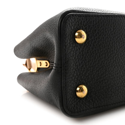 Louis Vuitton Taurillon Capucines MM Black Beige Red 8 of 9