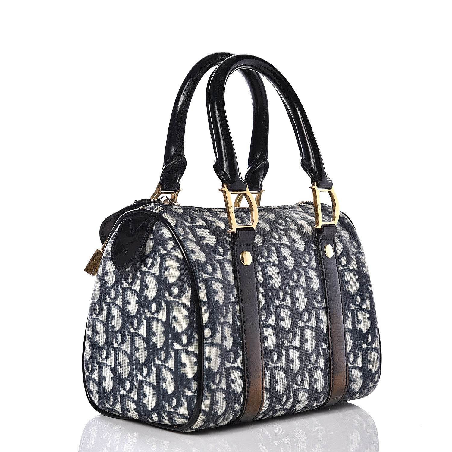 Christian Dior Monogram Boston Navy Blue 2 of 12