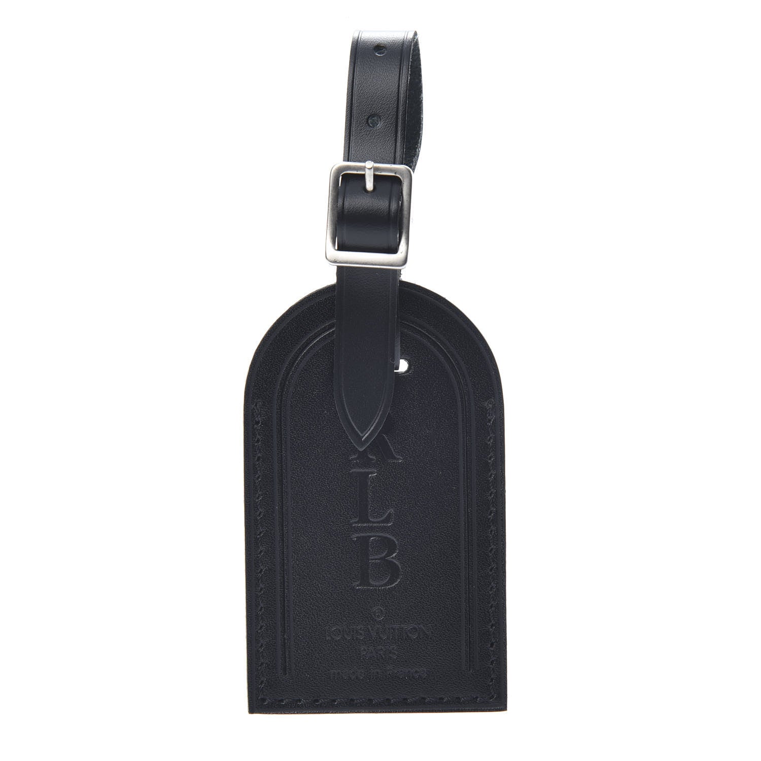 Louis Vuitton Calfskin Luggage Tag Black 1 of 5