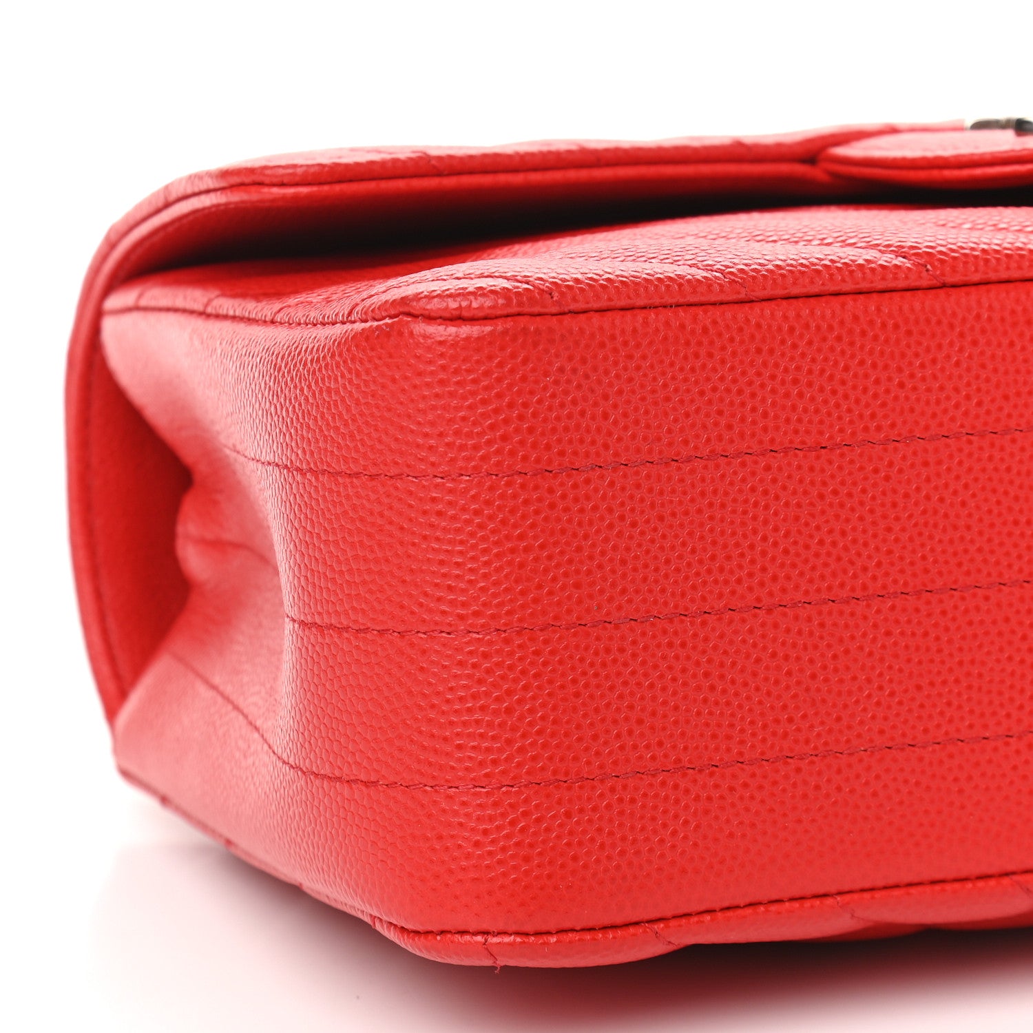 Chanel Caviar Chevron Quilted Mini Rectangular Flap Red 8 of 10