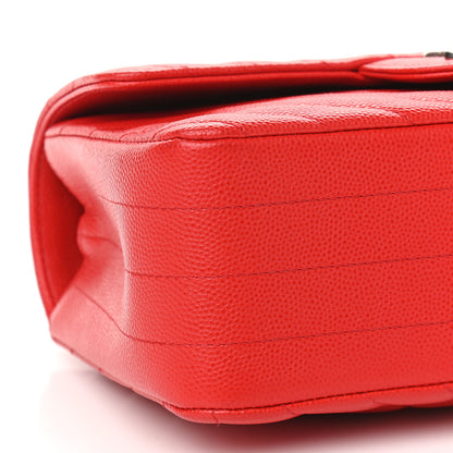 Chanel Caviar Chevron Quilted Mini Rectangular Flap Red 8 of 10