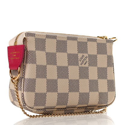 Louis Vuitton Damier Azur 2021 Christmas Animation Hollywood Mini Pochette Accessories Fuchsia 3 of 11