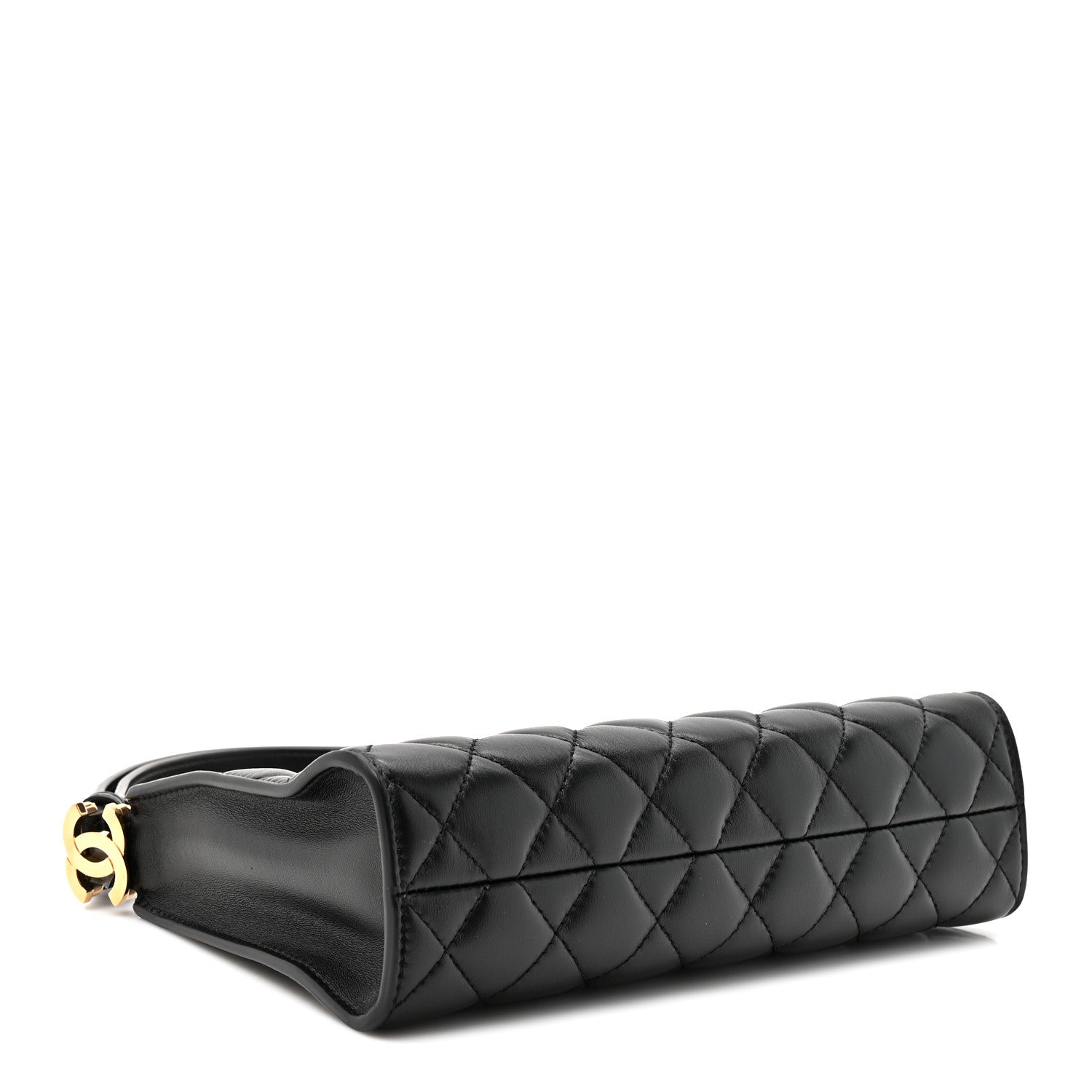 Chanel Lambskin Quilted CC Hobo Bag Black 4 of 10
