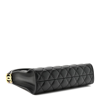 Chanel Lambskin Quilted CC Hobo Bag Black 4 of 10