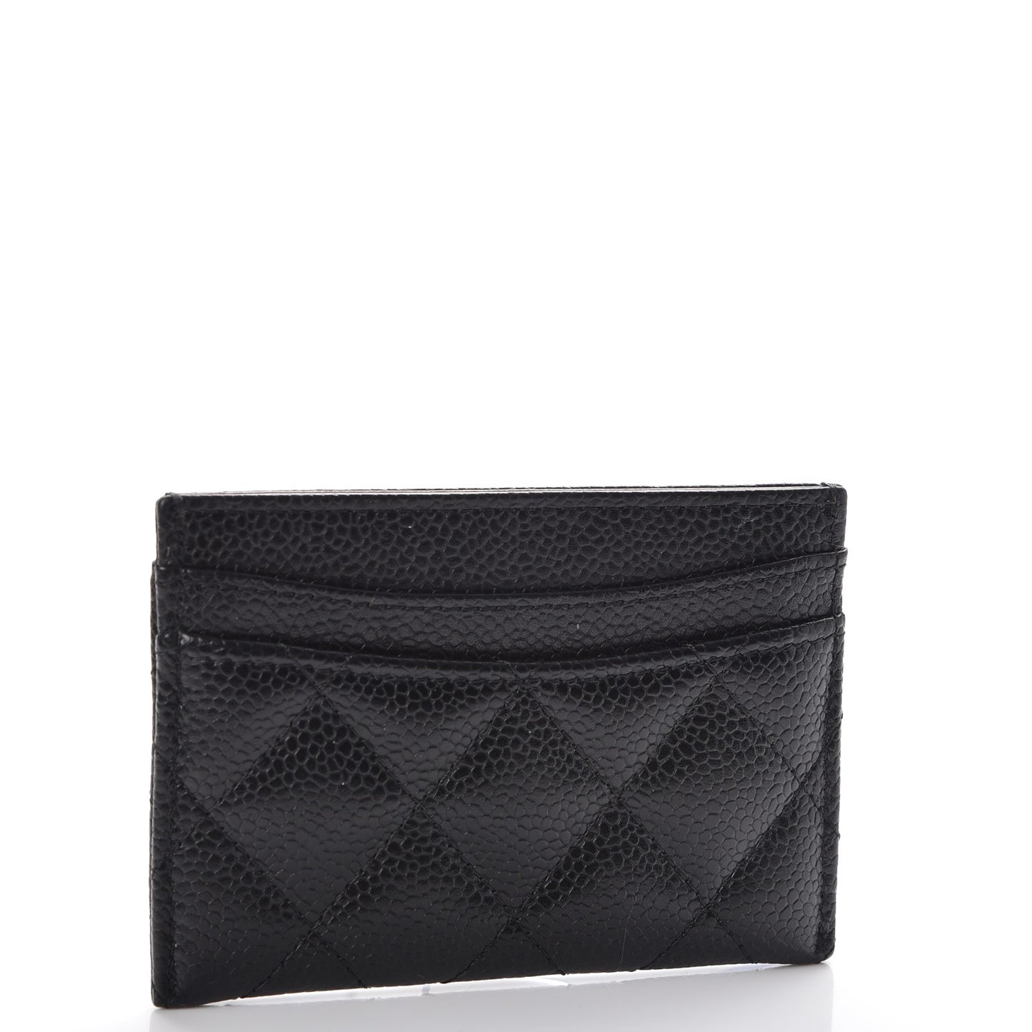Caviar Quilted Card Holder Black