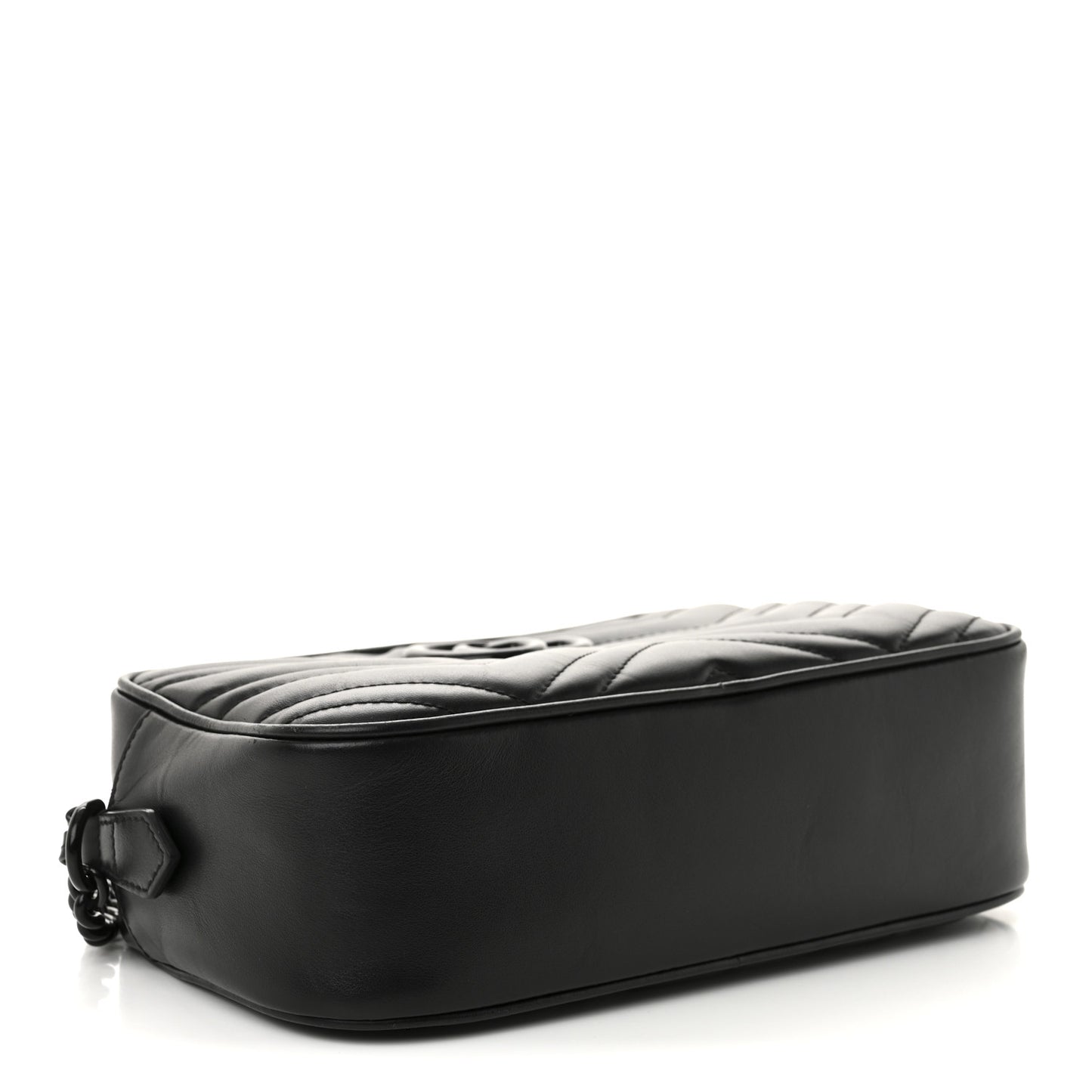 Calfskin Matelasse Monochrome Small GG Marmont Chain Shoulder Bag Black