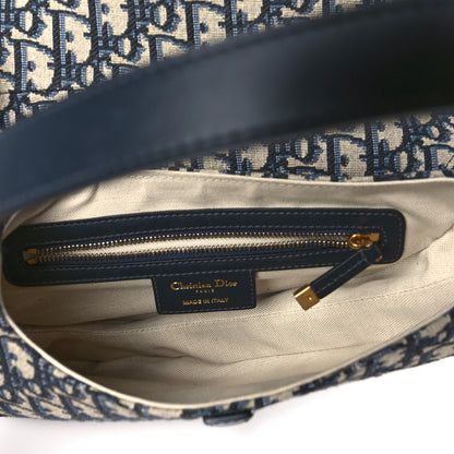 Christian Dior Oblique Saddle Bag With Strap Blue 5 of 8