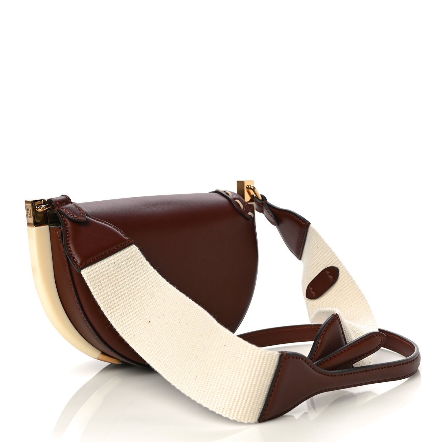 Vitello King Plexiglass Macro Stitchings Moonlight Shoulder Bag Praline