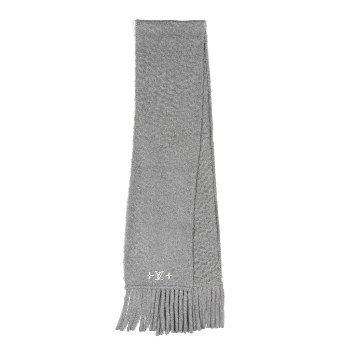 Wool LV Fluffy Scarf Grey
