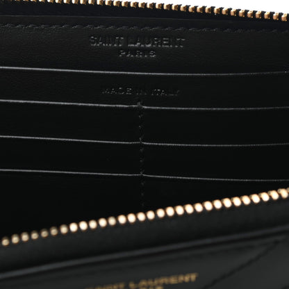 Saint Laurent Calfskin Y Quilted Joan Zip Around Wallet Black 7 of 8